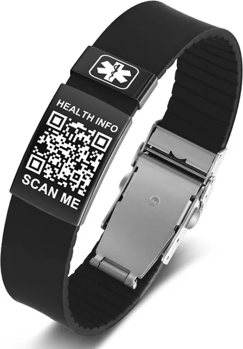 Vista 18 de Medical Bracelets for Men Women with QR Code Medical Alert ID Bracelets