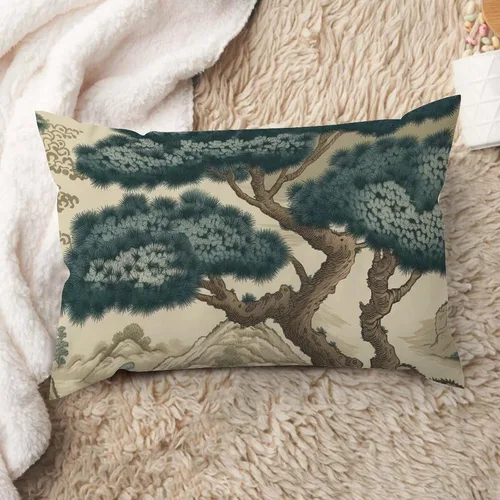 Vista 39 de ArogGeld Funda de cojín lumbar asiática de estilo chinoiserie, de lino marrón, pájaro y flor, funda de almohada asiática para sala de estar, A-6