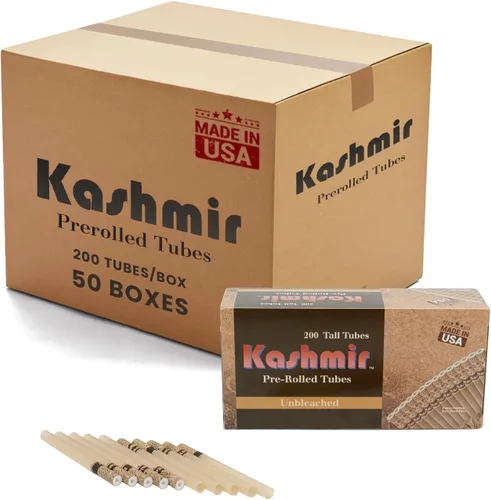 Vista 11 de Kashmir Tubos de cigarrillos – 200 unidades tamaño King – Tubos sin blanquear tamaño King 3.307 in con filtro de estrella – Desprendimiento suave