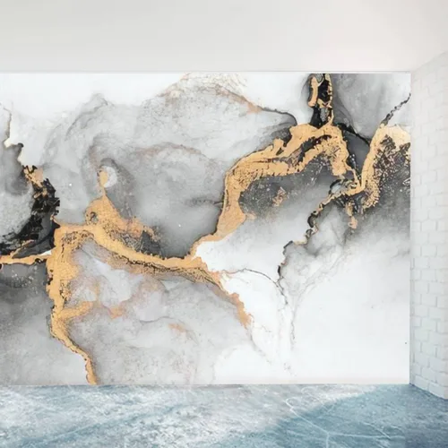 Vista 3 de Fotos de mármol mural personalizado, textura de oro negro, papel tapiz para despegar y pegar, paisaje natural, póster 3D, papel tapiz fotográfico