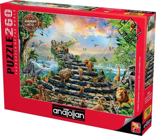Vista 4 de Anatolian Puzzle - Mapa del mundo de dibujos animados, rompecabezas de 260 piezas, #3338