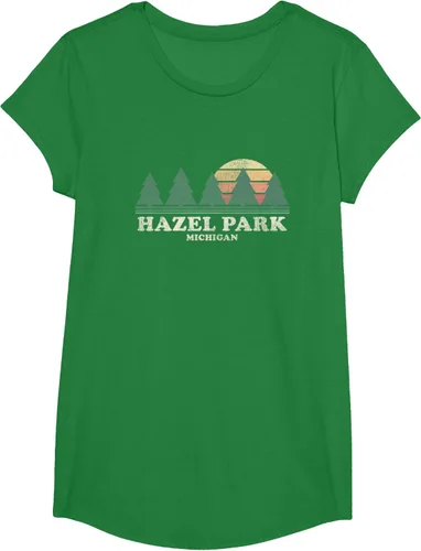 Vista 32 de Hazel Park MI - Camiseta vintage con diseño retro de los años 70, Azul / Patchwork, S