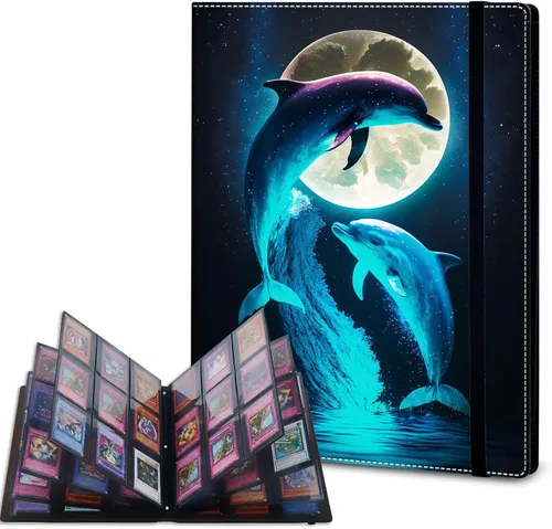 Vista 17 de Carpeta de tarjetas – Carpeta de 9 bolsillos para tarjetas intercambiables, carpeta de cuero de 360 bolsillos de carga lateral para MTG, TCG Bandera