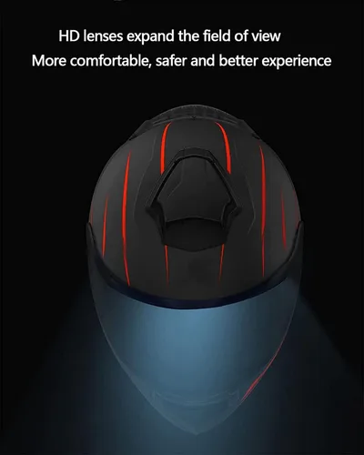 Vista 4 de RUANLOV Casco de motocicleta de cara completa, casco de motocicleta frontal abatible, casco integrado aprobado por DOT/ECE, casco abatible de cara