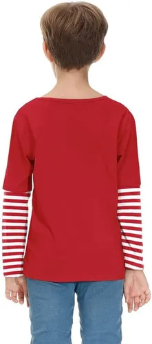 Vista 6 de BesserBay Camisa unisex de manga larga para niños de 4 a 12 años