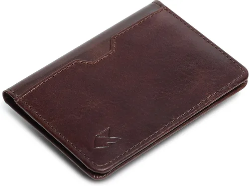 Vista 16 de FOXHACKLE Tarjetero de cuero de grano completo para hombres y mujeres, billetera delgada y plegable con bloqueo RFID, bolsillo frontal delgado Negro