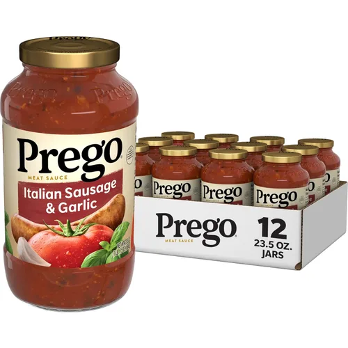Vista 25 de Prego Tomate grueso con salsa de pasta de ajo y cebolla, tarro de 24 onzas