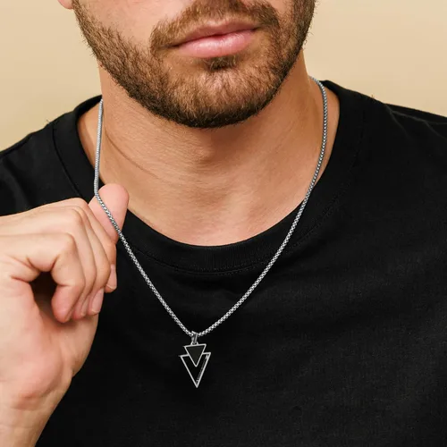Vista 16 de Galis Collar para hombre, collar de cadena de plata de acero inoxidable de alta calidad para hombres, no se deslustra, cadenas para hombres