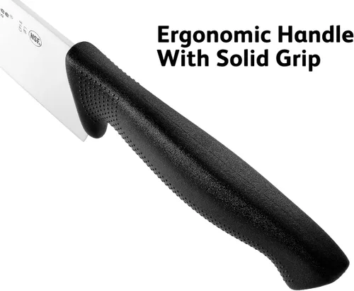 Vista 3 de Cuisine Pro - Cuchillo de chef de 8 pulgadas, hoja de acero inoxidable de alto carbono certificada NSF, borde afilado extra ancho, mango ergonómico
