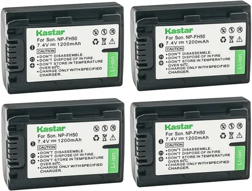 Vista 6 de Kastar Paquete de 1 batería NP-FH50 de 7.4 V 1200 mAh de repuesto para Sony NP-FH30, NP-FH40, NP-FH50, NP-FH70, NP-FH100, Sony AC-VQH10, BC-TRV