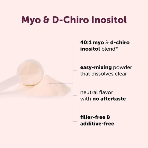 Vista 3 de Micro Ingredients Myo-Inositol y D-Chiro Inositol en polvo, 1 libra (221 porciones) Suplemento de inositol de proporción ideal 40:1 para mujeres