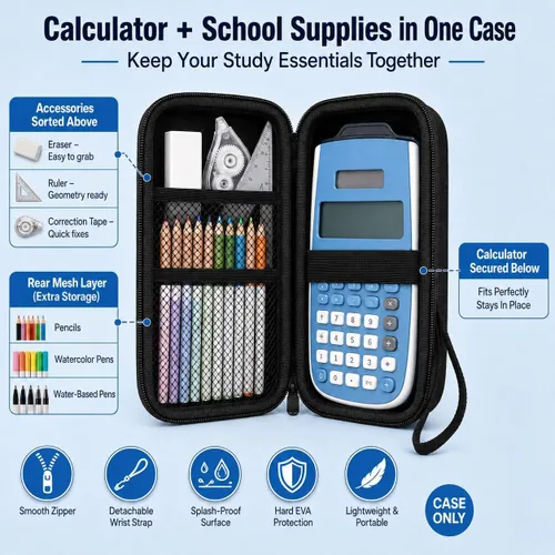 Vista 4 de Funda para calculadora TI-30XS/TI-30XIIS/TI-30Xa/TI-36X Pro Negro