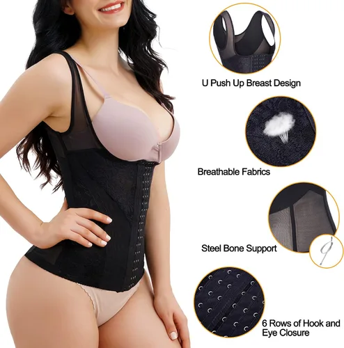 Vista 5 de Nebility Chaleco de entrenamiento de cintura transpirable para mujer