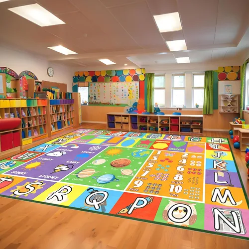 Vista 19 de Alfombra infantil ABC para sala de juegos, alfombra del alfabeto para dormitorio, educativa para aprender preescolar, alfombras para guardería