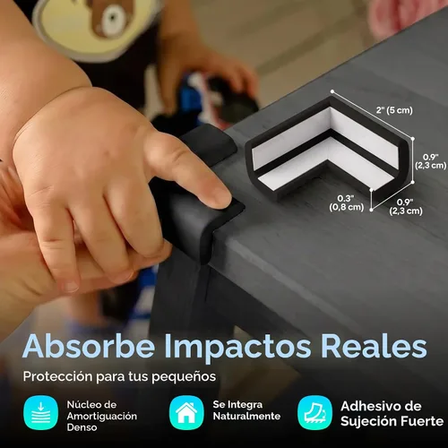 Vista 7 de Paquete de 8 protectores de esquina para bebés para hacer esquinas y bordes a prueba de bebés; cubiertas de esquina de mesa para seguridad del bebé