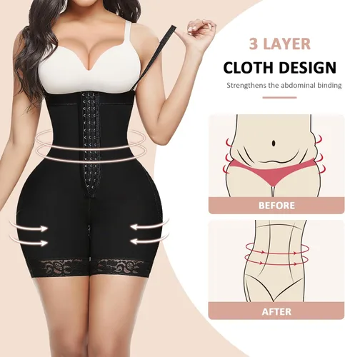 Vista 5 de Fajas moldeadoras para mujer con control de abdomen y entrepierna abierta