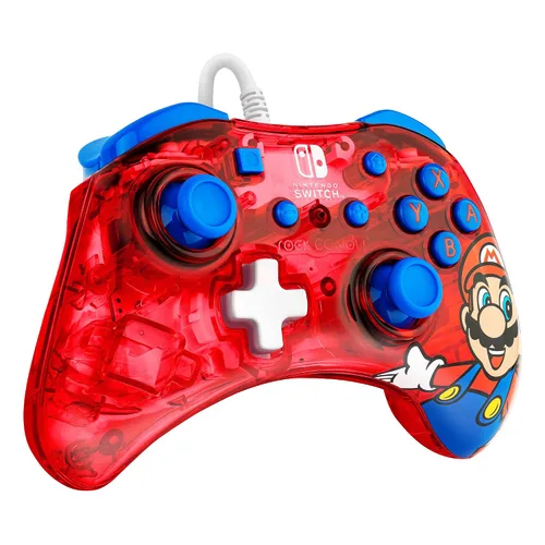 Vista 12 de Rock Candy Wired Gaming Switch Pro Controller - Mario - Red - Official License Nintendo - OLED Lite Compatible, Compact, Durable Travel Controller