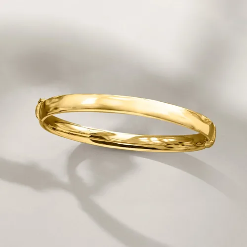 Vista 3 de Ross-Simons 6mm 18kt Gold Over Sterling Oval Bangle Bracelet