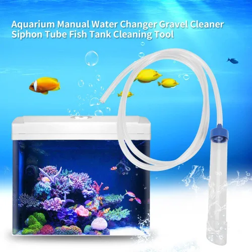 Vista 3 de TOPINCN Cambiador de agua manual para acuario, limpiador de grava, purificador de agua, manguera de sifón, herramienta de transferencia de líquido