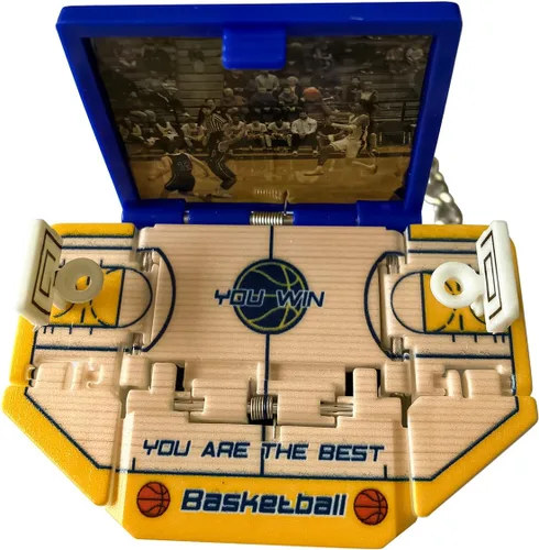 Vista 3 de Libro desplegable 3D en miniatura de juguetes de escena de baloncesto, lindo llavero para niños, mochila de juego de baloncesto 3D para hombres