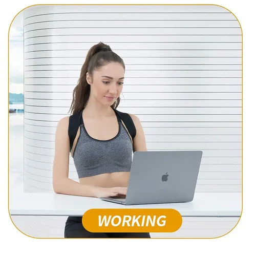 Vista 5 de Longmann Corrector de postura para mujeres y hombres, corrector de postura de espalda ajustable, soporte invisible para la parte superior