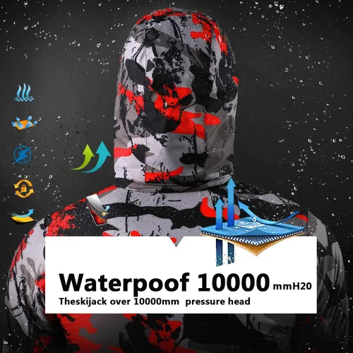 Vista 5 de Chaqueta de esquí para niños, impermeable, transpirable, con forro polar, resistente al viento, abrigos de snowboard con capucha, Nieve