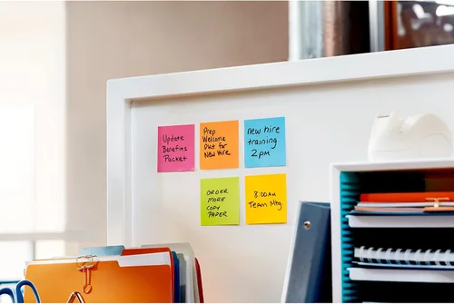 Vista 17 de Post-it Notas súper adhesivas, 3 x 3 pulgadas, 5 blocs, 2 veces más poder de adherencia, colección Energy Boost, colores brillantes, reciclables