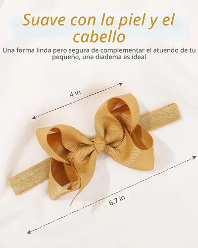 Vista 2 de jollybows 40 piezas Diademas con Lazos de Cinta Grosgrain para Bebés Niñas 4" Banda Elástica para el Cabello Accesorios para el Cabello para Bebés