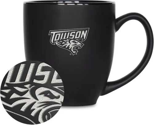 Vista 332 de Rico Industries - Taza de cerámica mate negra con grabado láser estándar de 15oz para NCAA (escuelas T & U) - Para bebidas calientes o frías