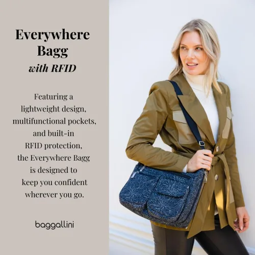 Vista 117 de Baggallini womens Everywhere Bagg Crossbody Women 11x9 Lightweight Nylon Hobo Water-resistant Travel Bag W/Rfid