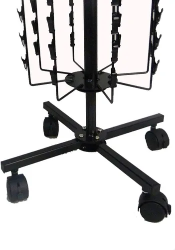 Vista 4 de FixtureDisplays® Estante de clips de suelo con cabecera, giratorio, 144 clips - negro 15967-NEW-NF