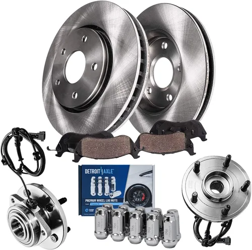 Vista 26 de Detroit Axle - Kit de frenos para Nissan Rogue 2014-2019, 2015 2016 2017 2018 Rotores de freno de disco de cerámica Reemplazo de pastillas de freno