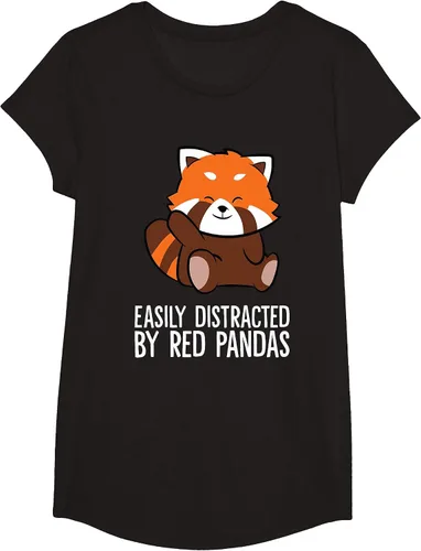 Vista 7 de Red Panda Love Easily Distracted By Red Pandas T-Shirt Asphalt Grey
