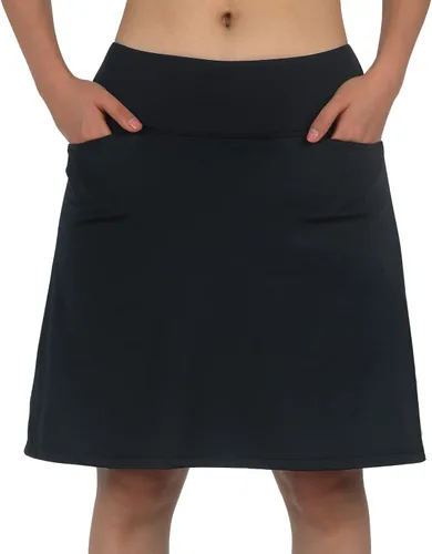 Vista 2 de beroy Faldas cortas para mujer, falda de 20 pulgadas hasta la rodilla para mujer, falda deportiva con pantalones cortos