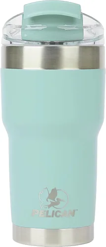 Vista 13 de Pelican Hydration Pelican Traveler™ - Vaso aislado al vacío de 22 onzas, de acero inoxidable, doble pared, con tapa doble, taza de café aislada