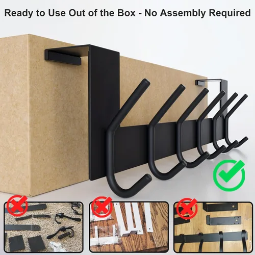 Vista 4 de WEBI Ganchos para Puerta Colgadores de Puerta: Toallero Sobre la Puerta con 6 Ganchos para Colgar, Colgador de Toallas Perchero de Puerta Colgador