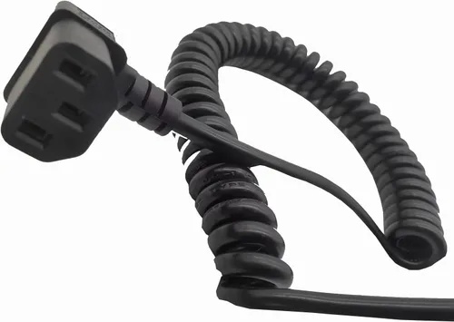 Vista 2 de Cable de alimentación en espiral hembra de 3 clavijas, cable de alimentación de CA de 3 clavijas, cable de alimentación de 8.2 ft/8 pies, 18 AWG