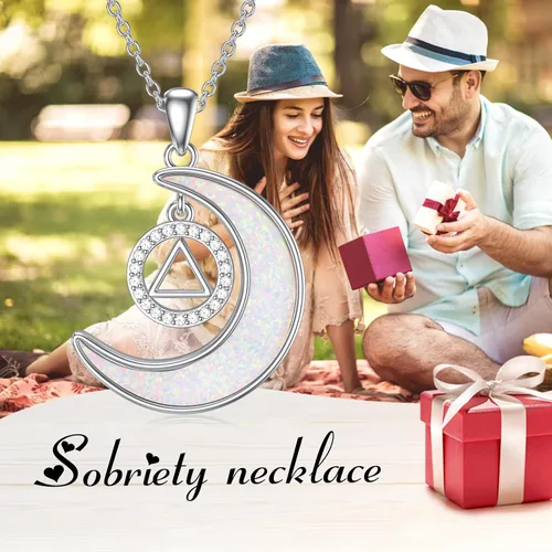 Vista 5 de KQF DragonflyHummingbirdHedgehogOwlSobrietyAngel Wings Necklace Sterling Silver Moon Necklace Dragonfly Gifts For Dragonfly Lovers Gifts Wife Mom