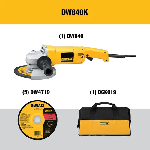 Vista 2 de DEWALT DW840K. Amoladora de ángulo con bolsa y ruedas de 7 pulgadas.