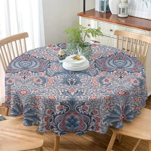 Vista 245 de Mantel Floral Retro de Pájaros, Diseño Original Bohemio William Morris Estampado Cubierta de Mesa para Hogar Picnic Fiesta Comedor Cocina William