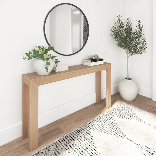 Vista 13 de Plank+Beam Mesa consola moderna de madera maciza, 46 pulgadas, mesa de sofá, mesa de entrada estrecha para pasillo, detrás del sofá, sala de estar