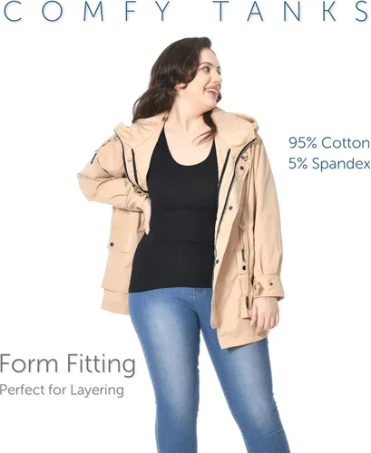 Vista 2 de Comfneat Paquete de 4 camisetas básicas de algodón para mujer, estilo casual, cómodas, ropa