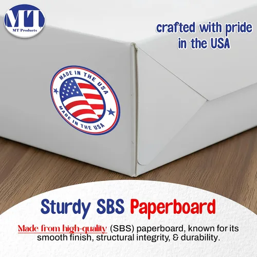 Vista 6 de MT Products 12" x 8" x 2.25" White Bakery Boxes with Window (5 Pack) - Auto Pop-Up Paperboard Treat Boxes for Chocolate Covered Strawberries