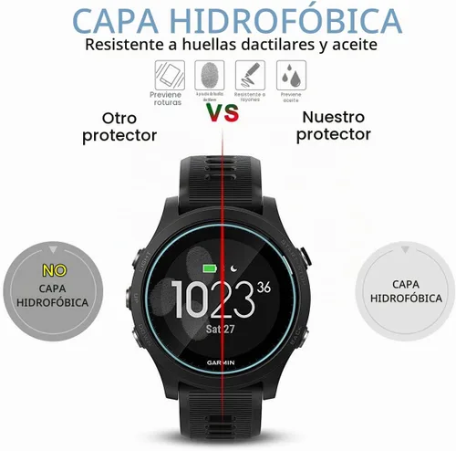 Vista 7 de Diruite Paquete de 4 protectores de pantalla para Garmin Forerunner 935, película protectora de pantalla de vidrio templado ultrafino de dureza 2.5D
