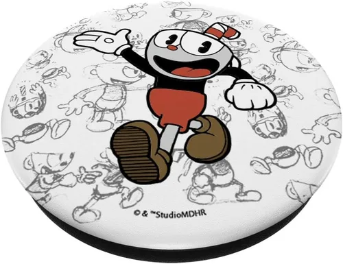 Vista 3 de Cuphead Character Sketches PopSockets PopGrip: agarre intercambiable para teléfonos y tabletas