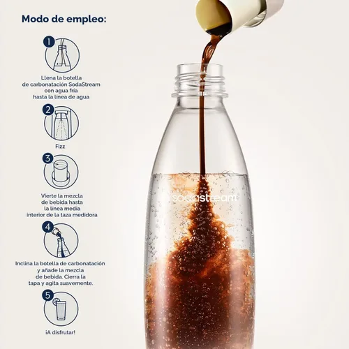 Vista 5 de SodaStream - Botellas para preparar bebidas con gas de 1 L, paquete de 2, color negro