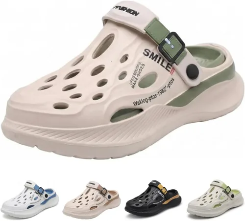 Vista 4 de Zuecos de jardín unisex, transpirables, resistentes al agua, con soporte de arco, suela gruesa antideslizante, plantilla acolchada extraíble