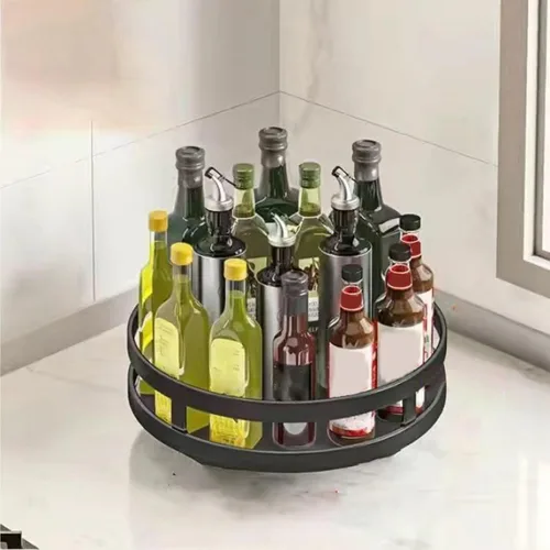 Vista 9 de Zerodis Lazy Susan - Organizador giratorio de almacenamiento para almacenamiento de especias, organizador de condimentos para armario de cocina