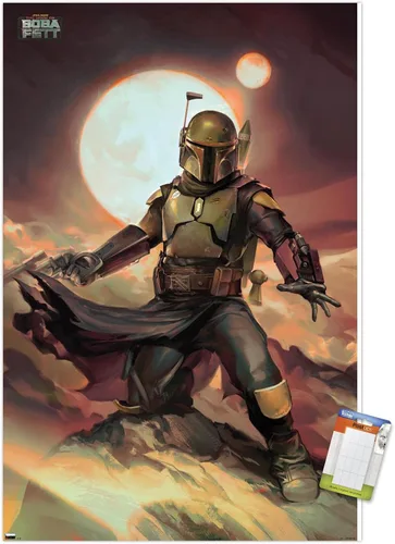 Vista 11 de Trends International Star Wars: The Book of Boba Fett - Póster de pared de Boba on Tatooine, 14.725 x 22.375 pulgadas, versión enmarcada de madera