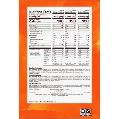 Vista 6 de Goldfish Crackers Big Smiles con galletas Cheddar, Colors y Pretzel, paquetes de aperitivos, caja de 30 CT